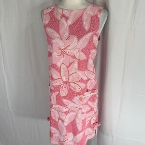 Lilly Pulitzer Pink and Orange Patterned Dress Size 10